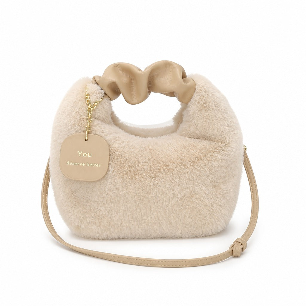 Plush Crossbody Bag — White