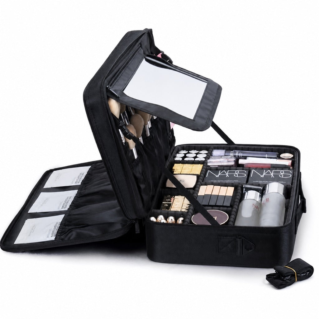 Quilted Cosmetic Pouch — Color XL (black extra large)