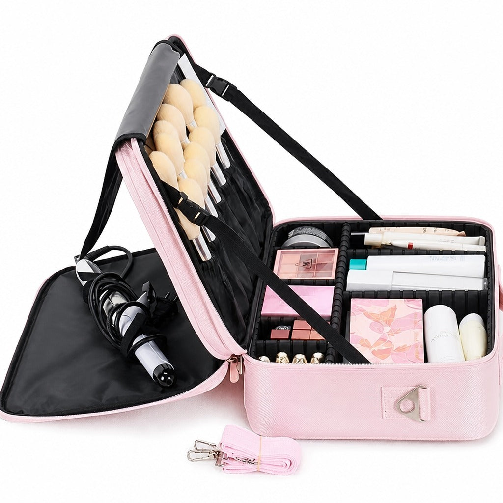 Quilted Cosmetic Pouch — Color Pink L