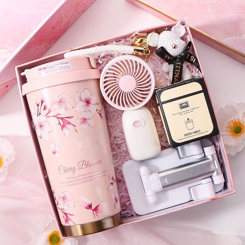 Thermos Cup Gift Set — Sakura Candle & Stand