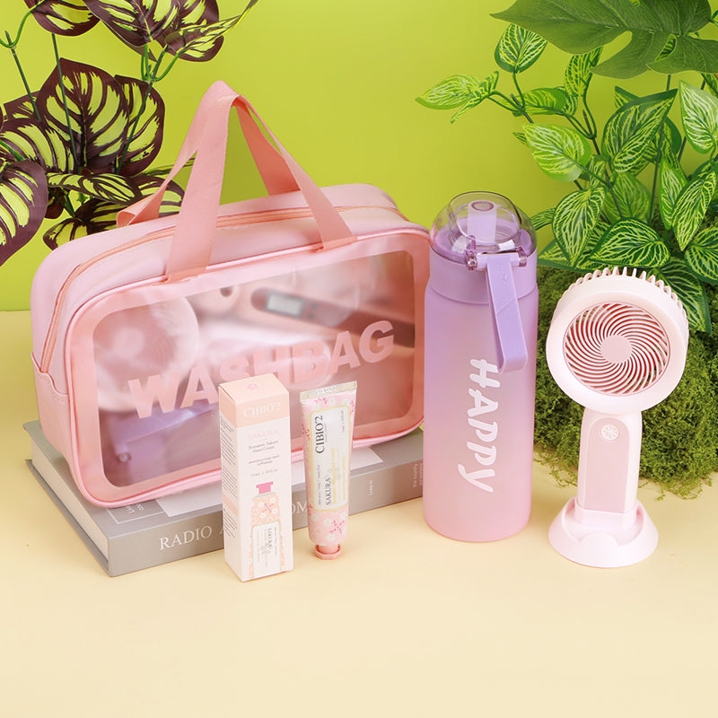 Pink Travel Gift Box Set — Sakura Fan & Cream