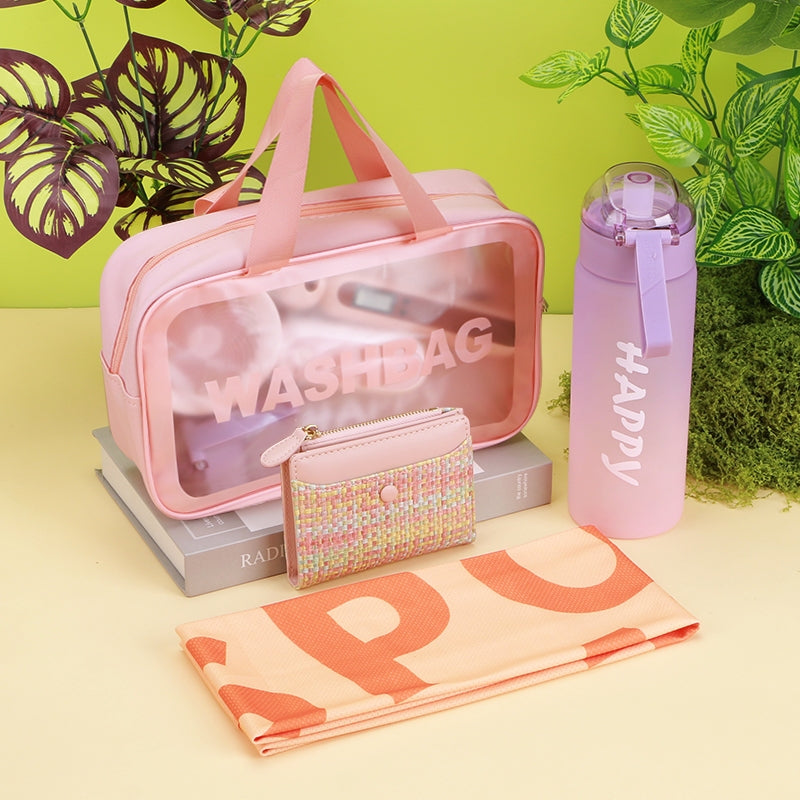 Pink Travel Gift Box Set — Weave Wallet Soft