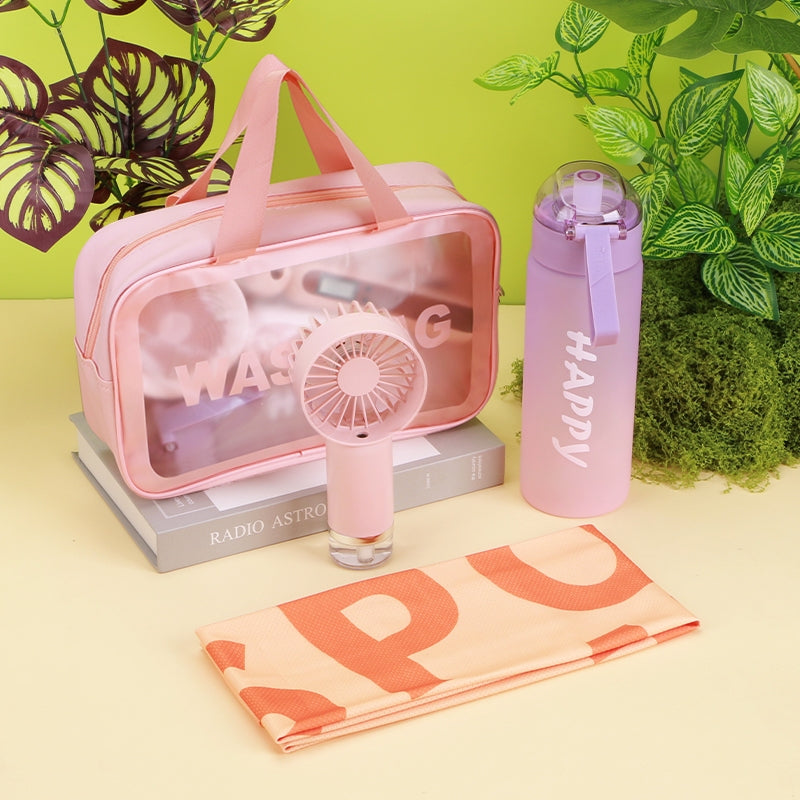 Pink Travel Gift Box Set — Happy Handheld Fan